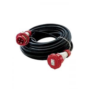 Rubber extension cable L. 10 m - industrial red plug 16A