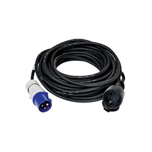 Rubber extension cable L. 20 m - Schuko + industrial blue plug 16A